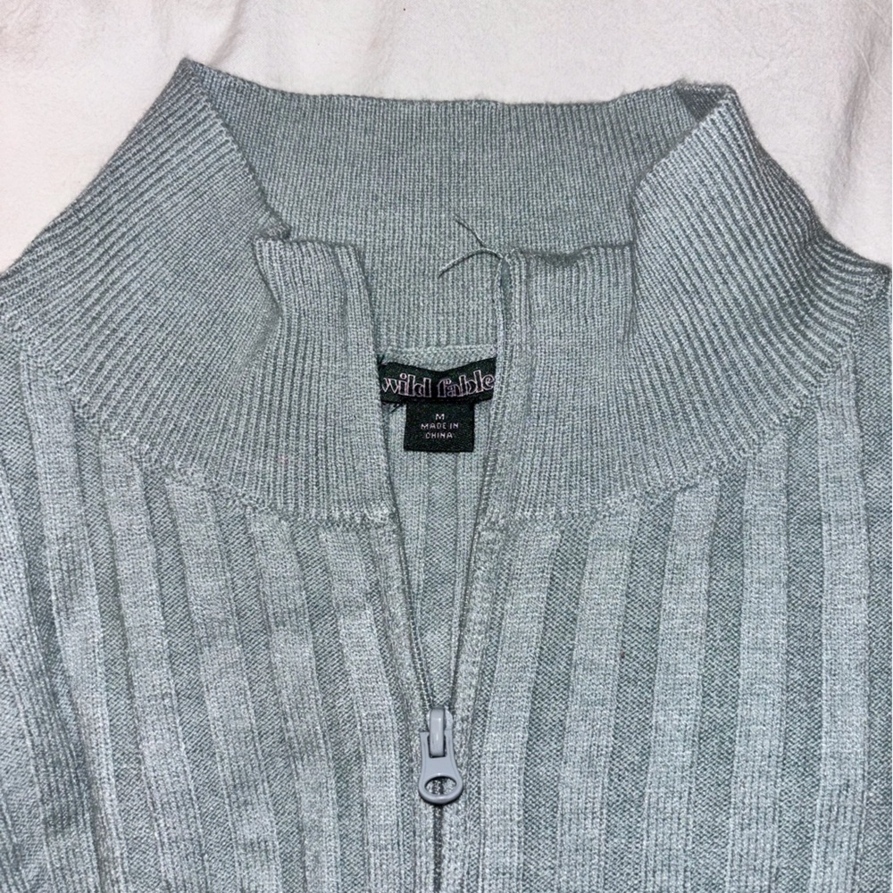 Teal Zippered Women's Sweater